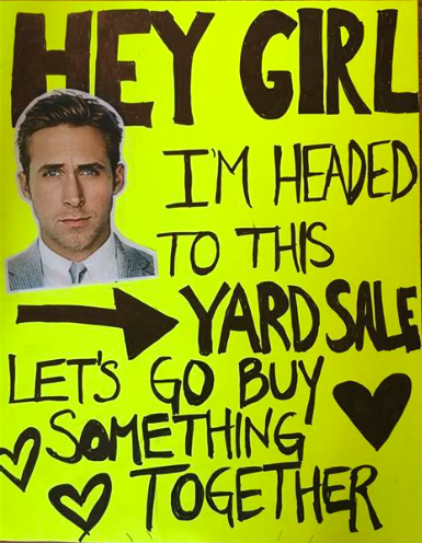 ryan gosling garage sale