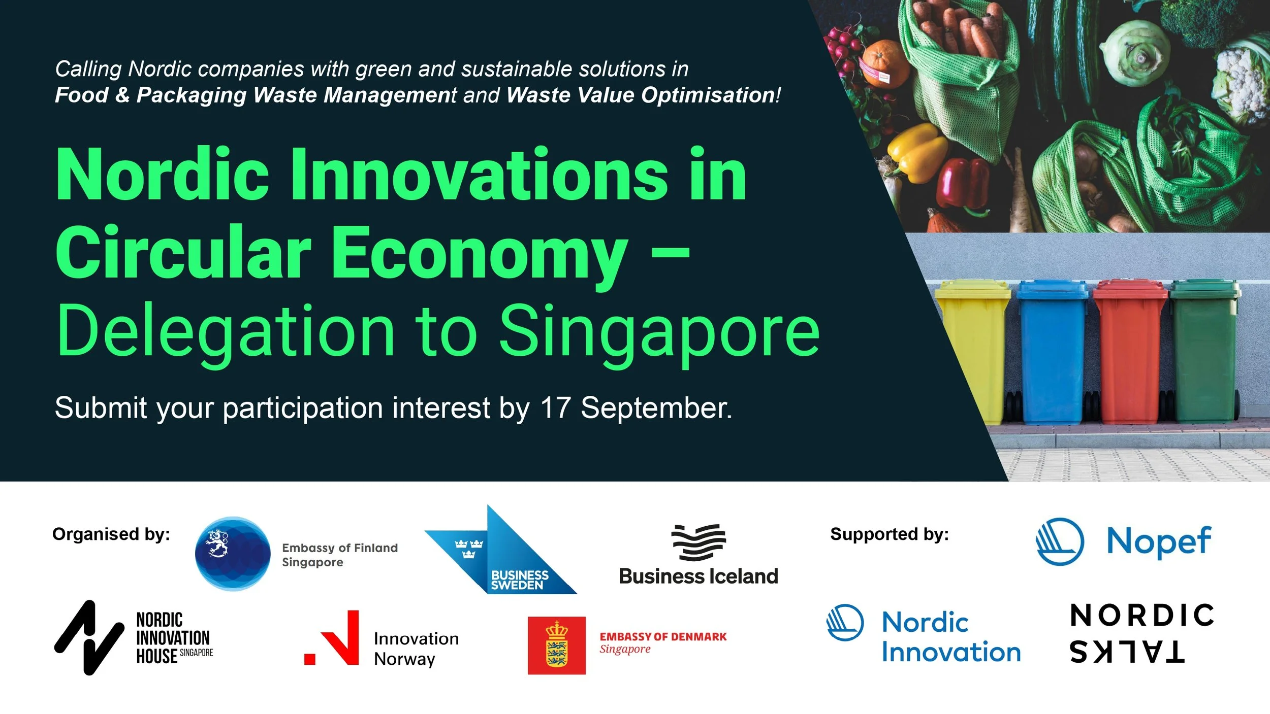 Call for Participation: Nordic Innovations in Circular Economy – Delegation to Singapore (20 - 24 November)