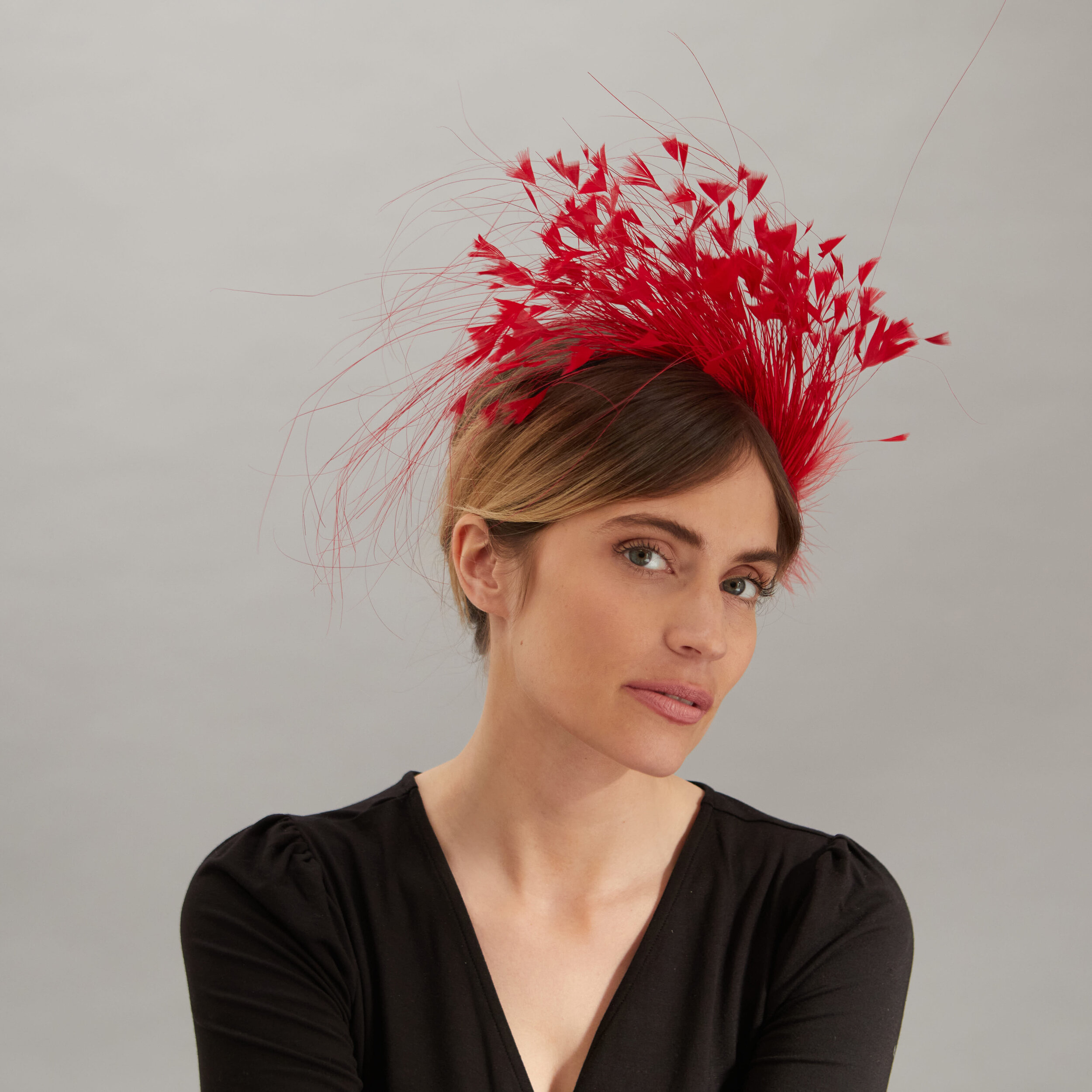 Charlize-Red feather spray headband-By Judy Bentinck-4.jpg