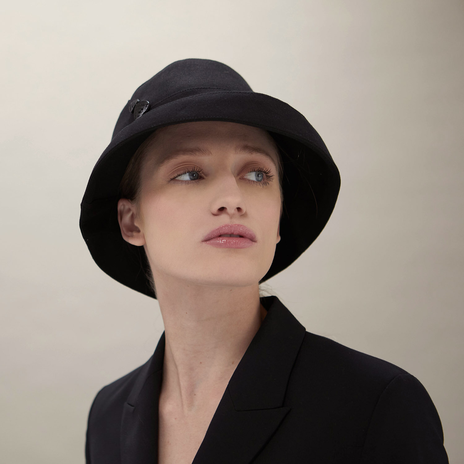   ‘Lianne’ hat in black cotton.    Photo by James Champion 