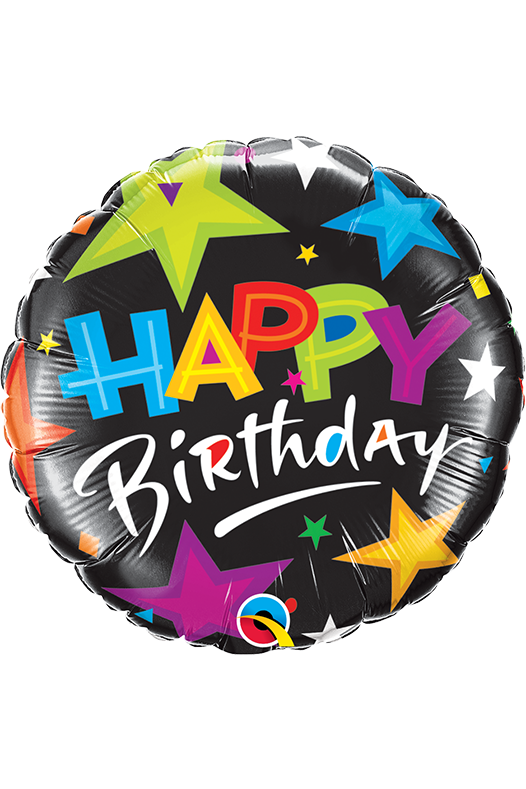 Birthday Brilliant Stars Black | Foil Balloon
