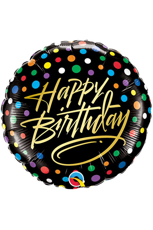 Big Gold Script &amp; Dots  | Foil Balloon