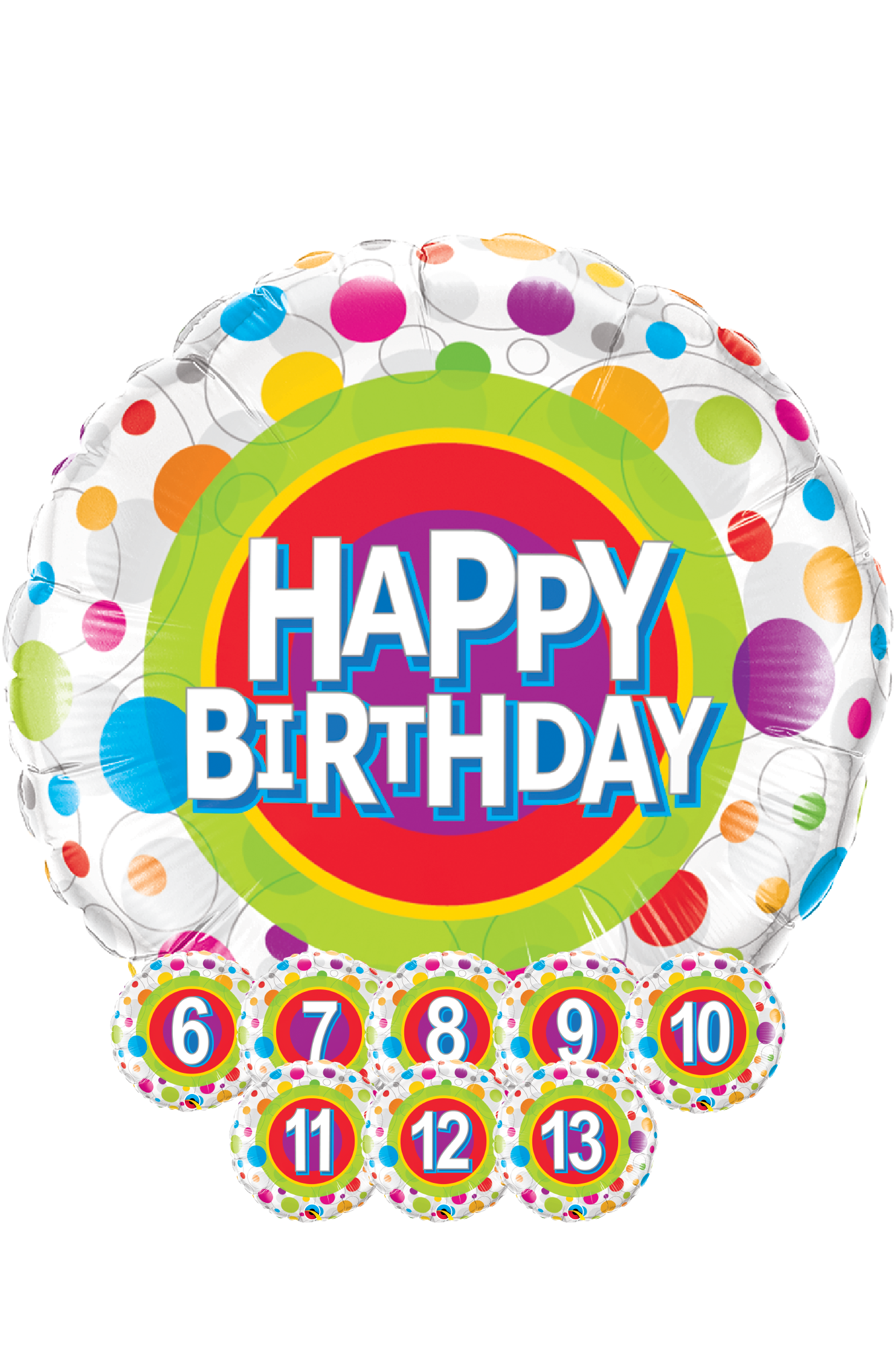 Colourful Dots &amp; Age | Foil Balloon