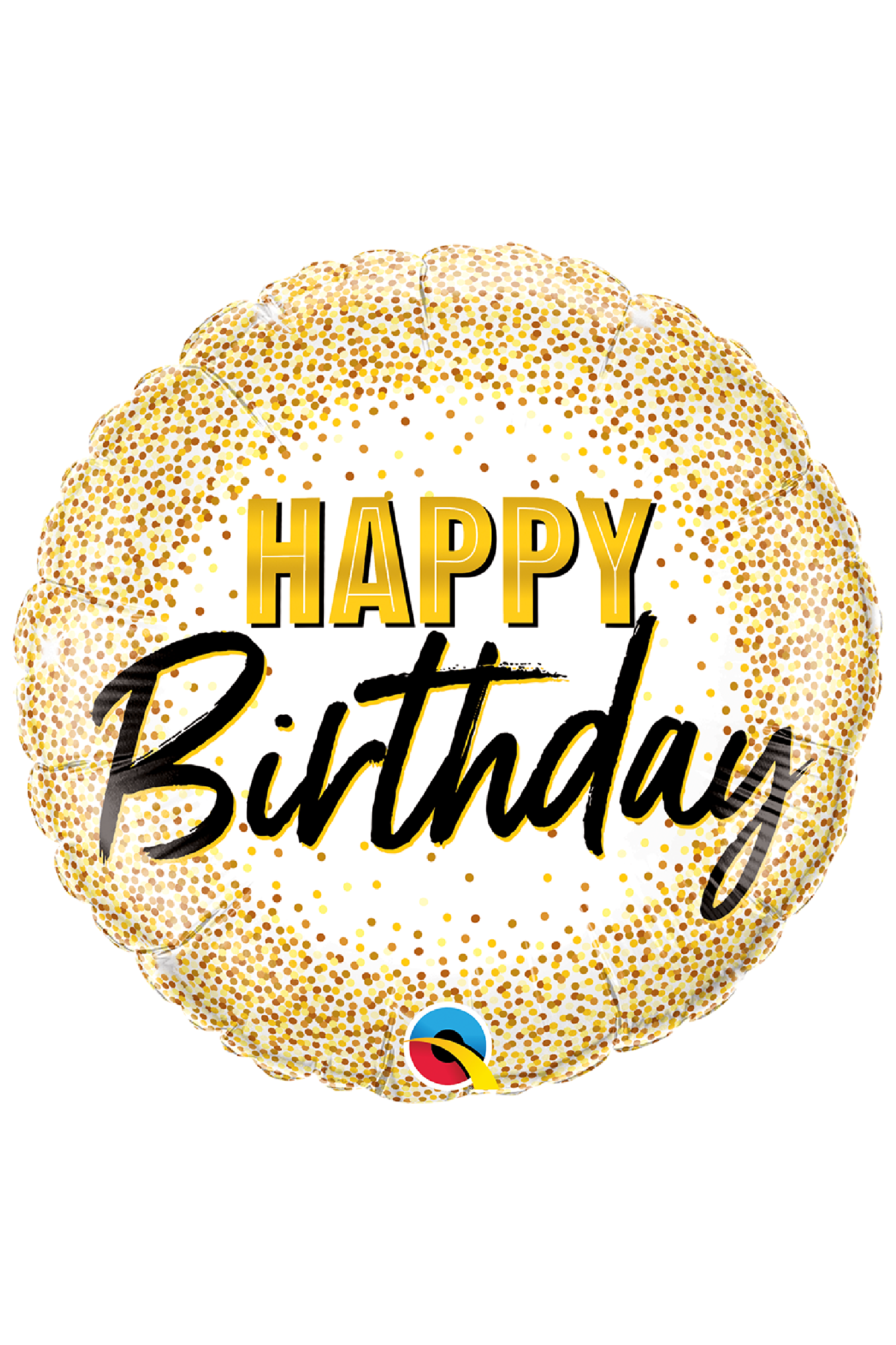 Happy Birthday Gold Glitter Dots  | Foil Balloon