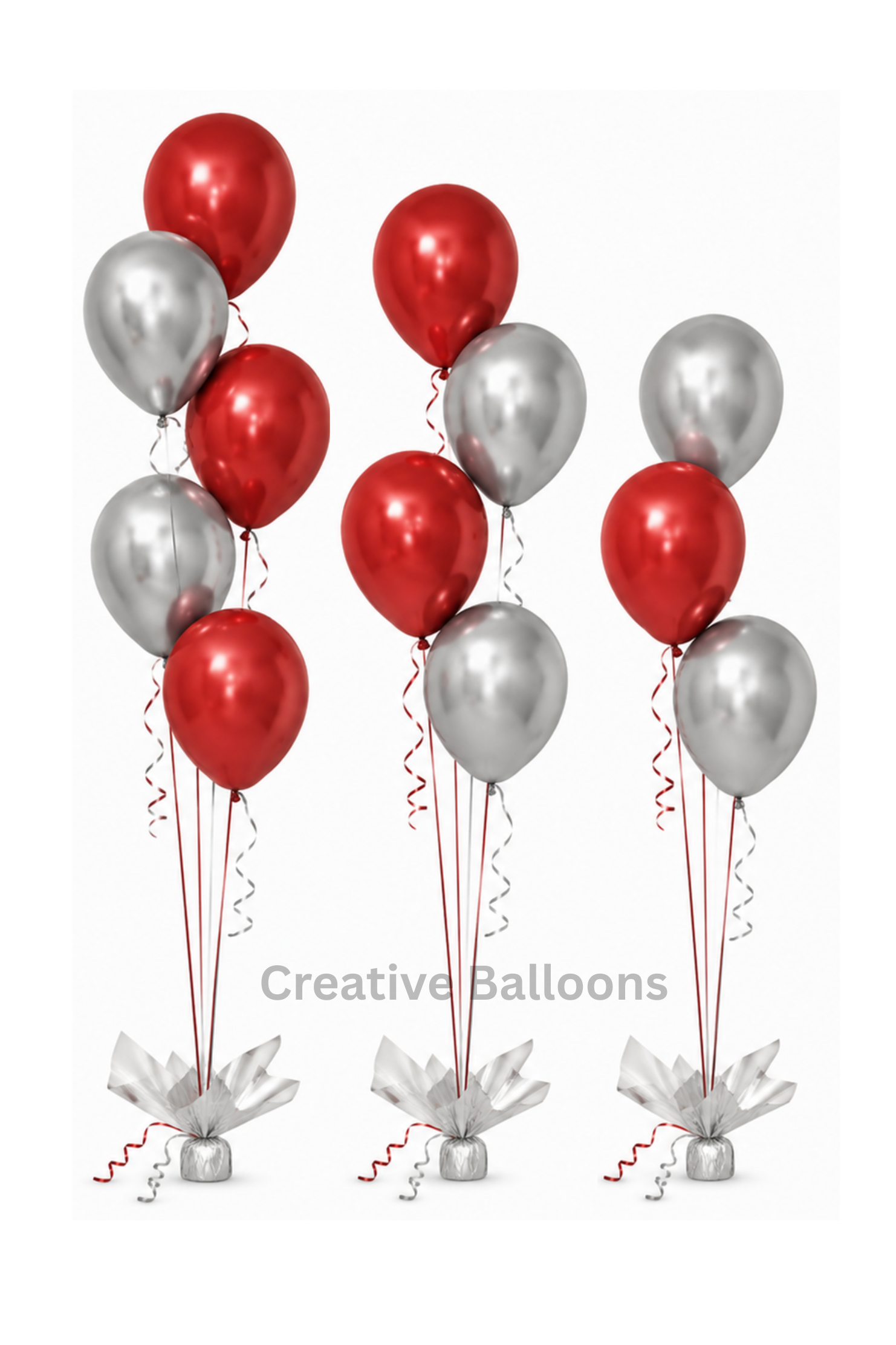 TIER ARRANGEMENT Chrome Red & Silver