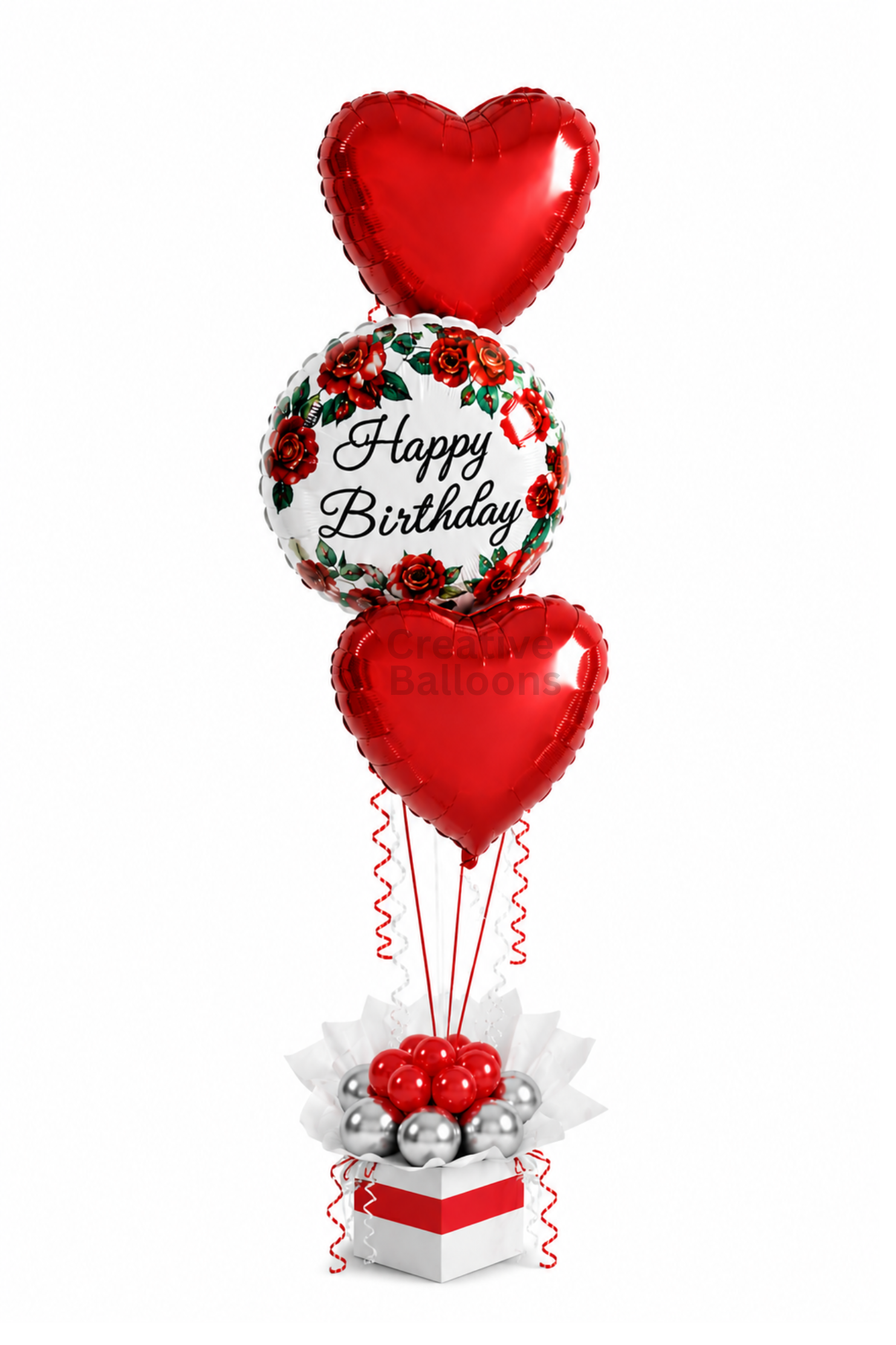 Birthday Roses & Hearts  |  Tier 3 Arrangement