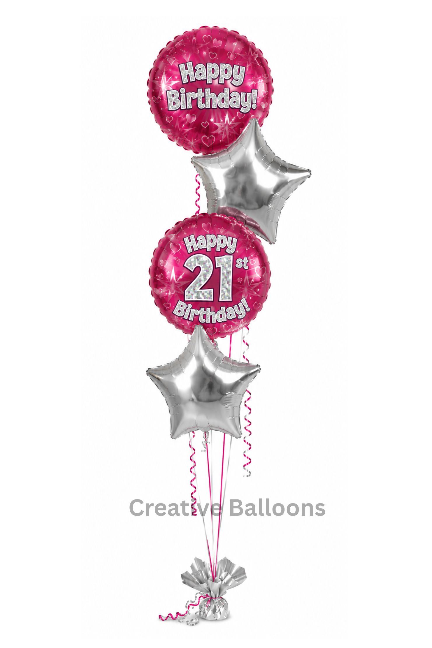 Birthday Milestone Shining Stars Pink  |  Tier 4 Arrangement