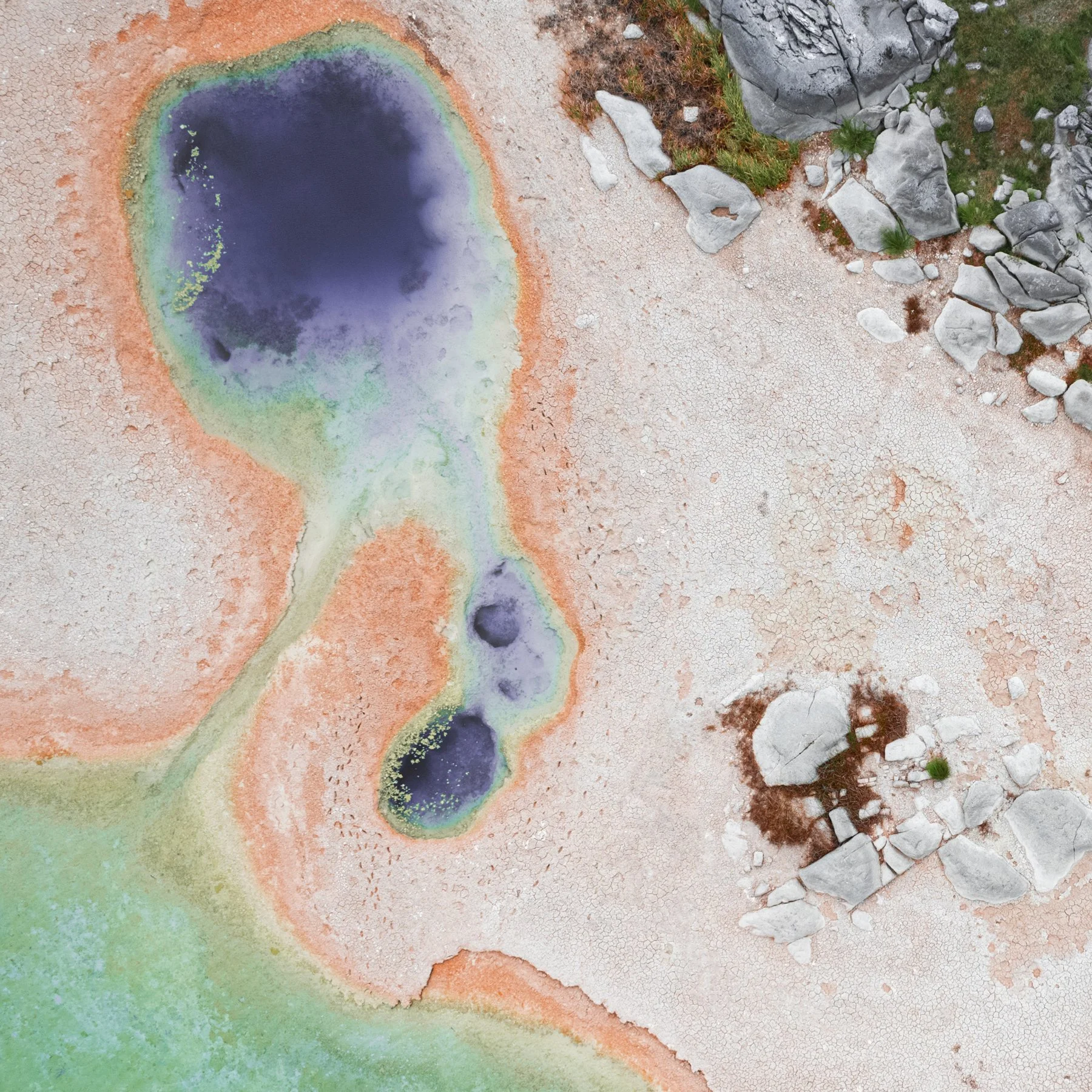 Mineral. Abstract landscape photograph exploring the relationship between natural pattern, colour and scale, where the familiar landscape becomes almost unrecognisable on the Irish coast.