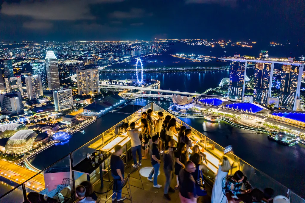 One of the amazing views on your Singapore tour for a layover after sunset.