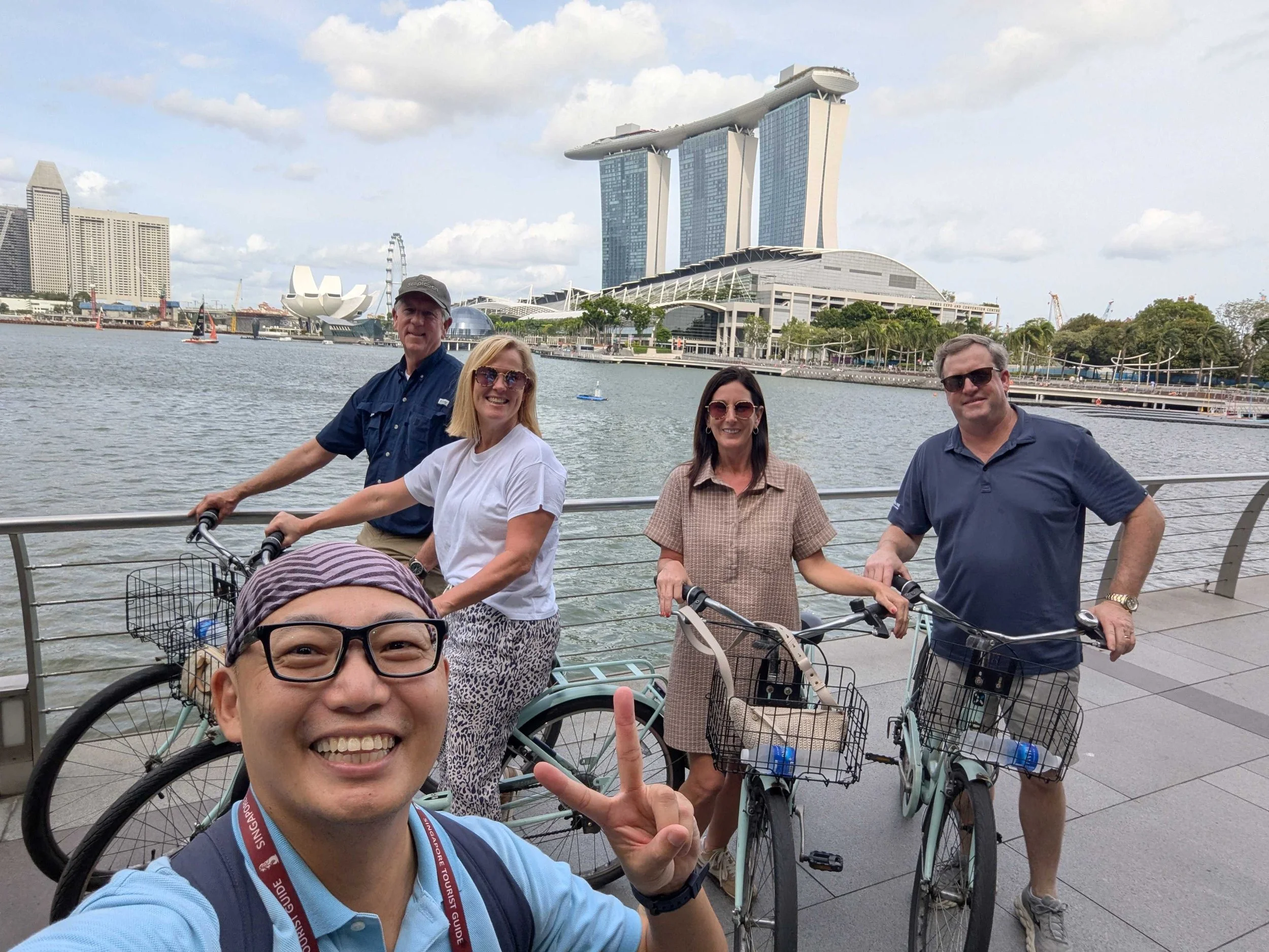 Singapore bike tour with private guide Gee Soo at Marina Bay