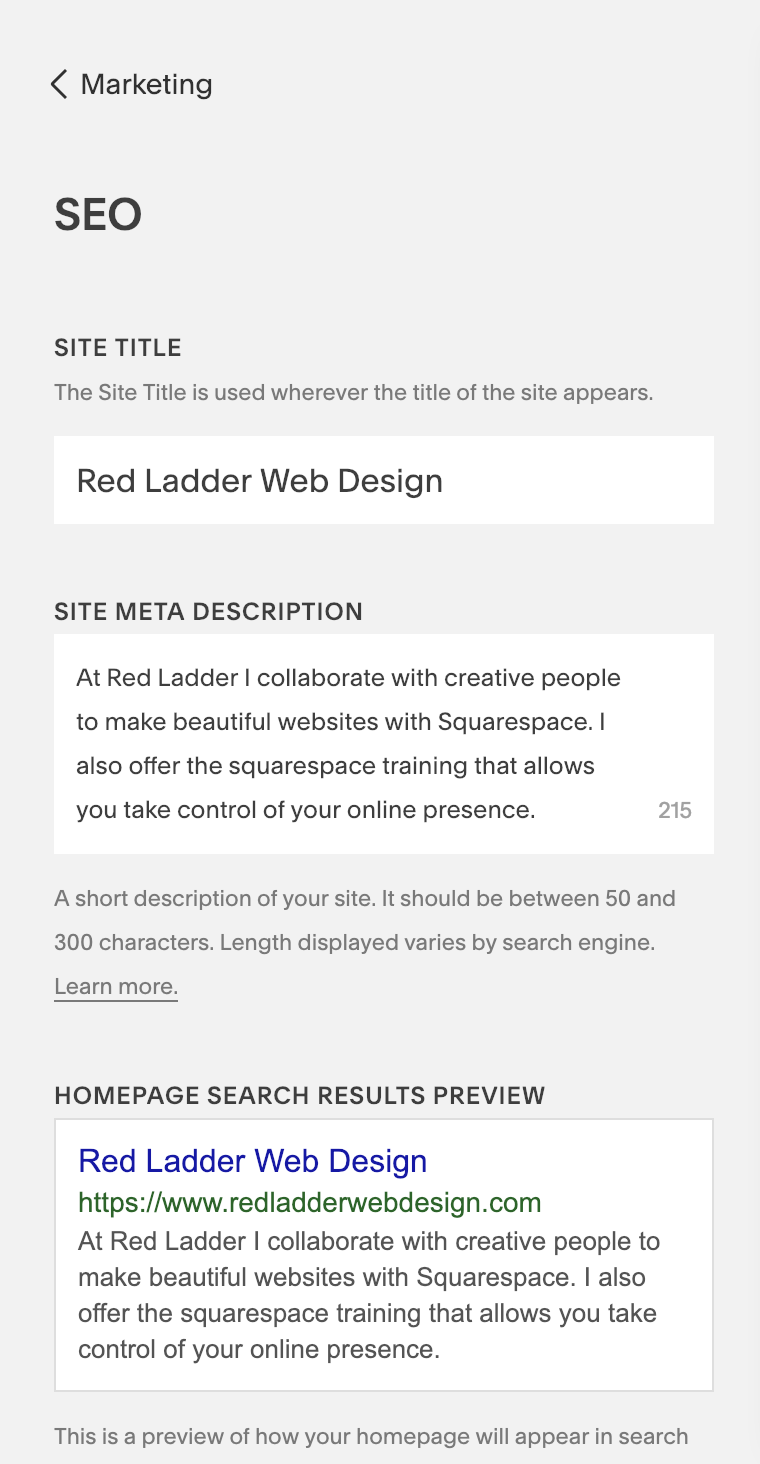 Adding a site description for SEO