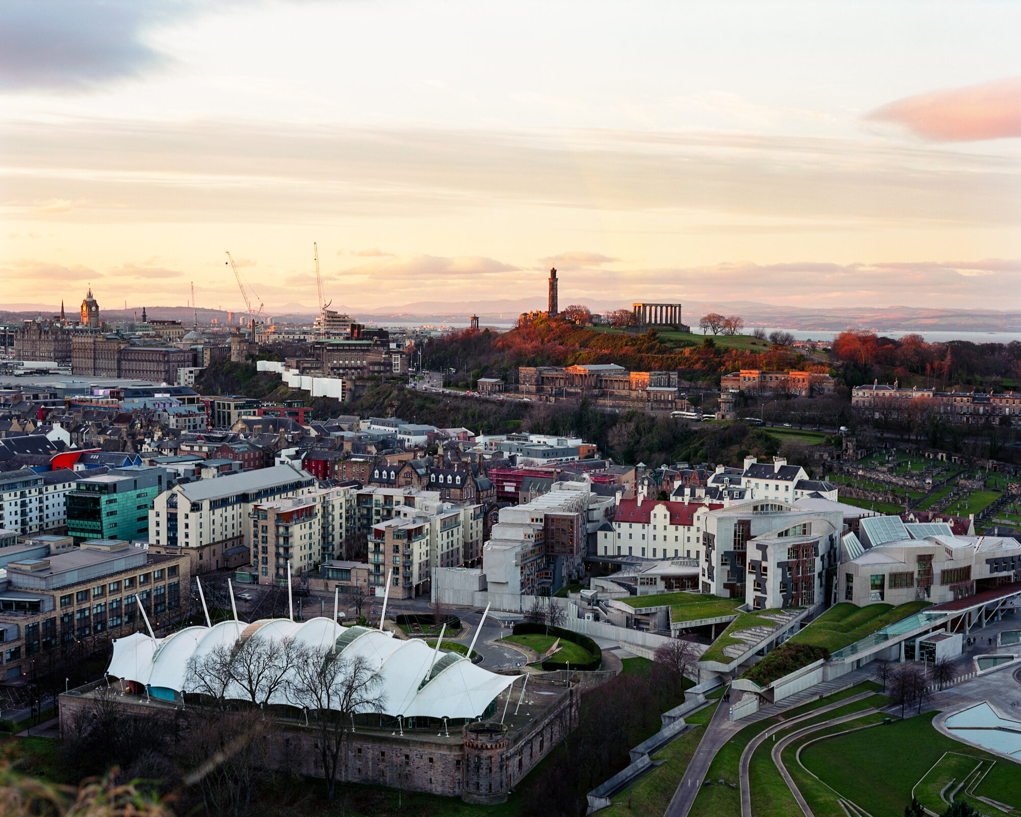 Dynamic Earth, The Scottish Parliament and Calton Hill 