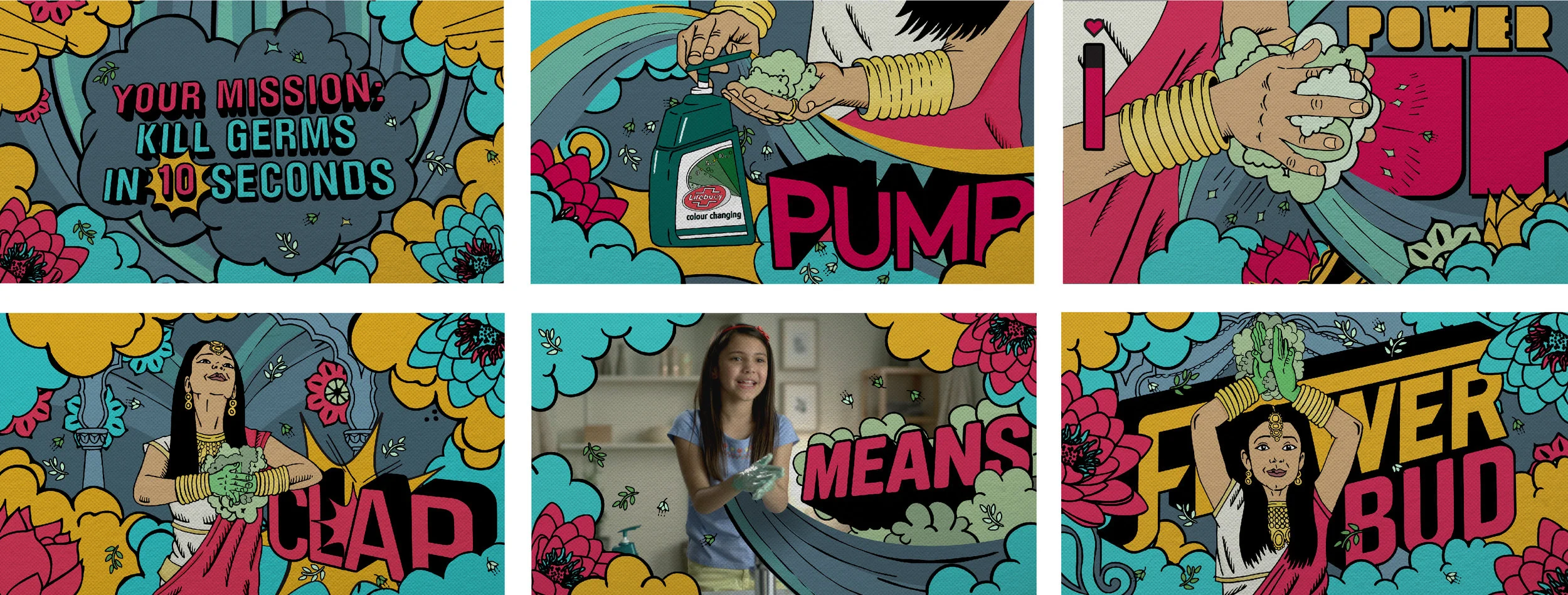  Client: Lifebuoy Role: Design &amp; Art Direction Campaign / Digital / Animation / Social / Custom Type View the films here:   Cricket Champ    Bollywood Shake   Hulk Power Smash   