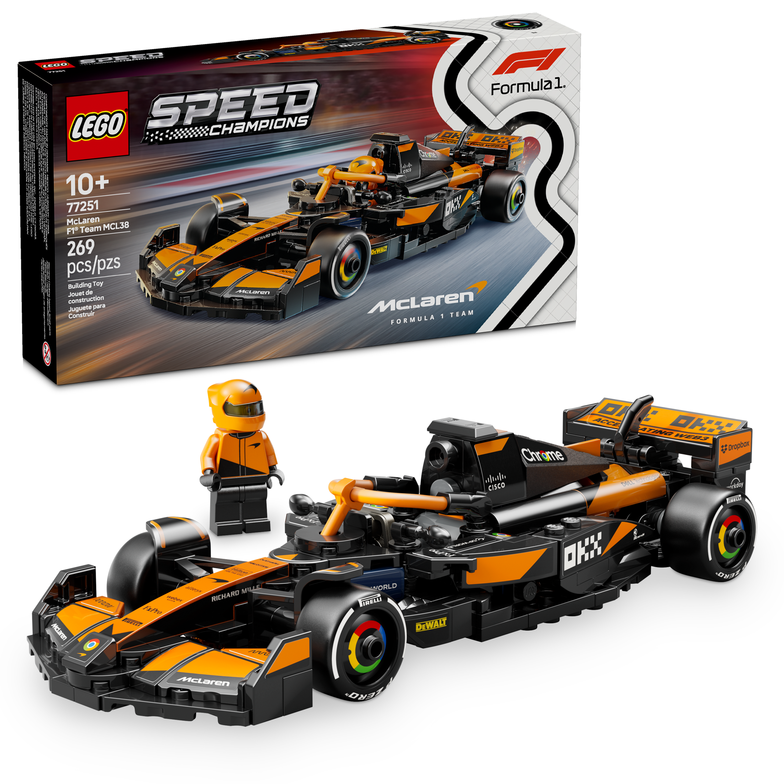 LEGO® Speed Champions McLaren F1® Team MCL38 Race Car (269 Pieces) 77251