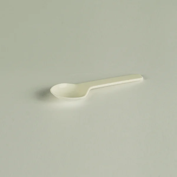 Cucharita blanca para helado de PLA 3in (7,5cm).