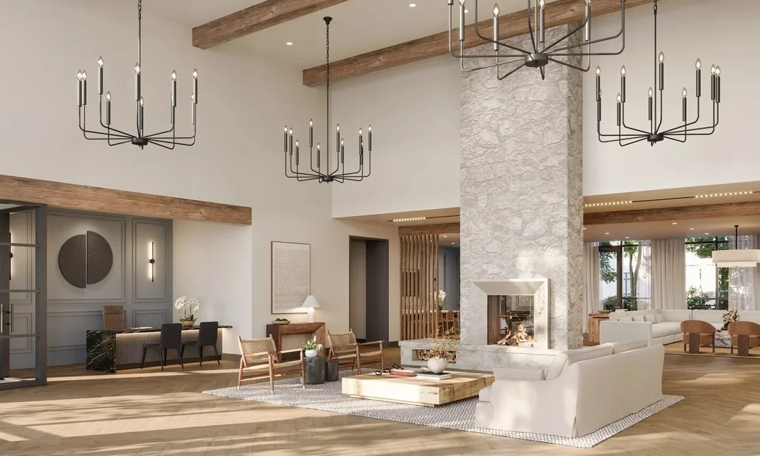 #SundayShowcase On the boards and already setting the tone&mdash;warm, refined, and effortlessly inviting. The statement fireplace anchors the room while natural wood accents and tailored furnishings bring a sense of comfort and quiet luxury. A place