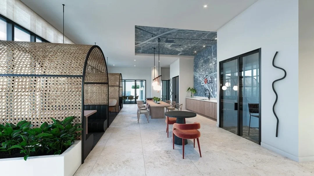 #SaturdaySpotlight A glimpse at our Shorty&rsquo;s Dadeland vision&mdash;reimagined as a modern co-working space where warm textures, clean lines, and curated details create an environment that&rsquo;s both productive and inviting. Designed for conne