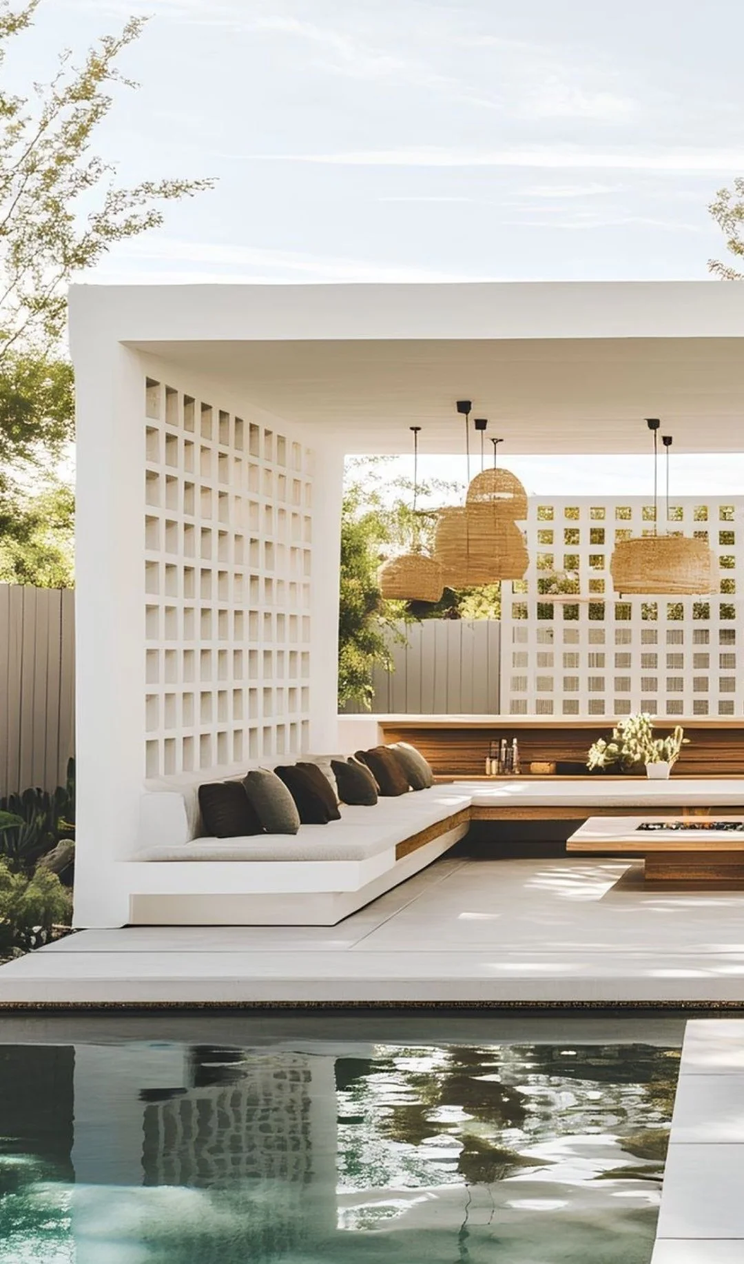 #TextureTuesday Where indoor comfort meets outdoor serenity&mdash;layered textures, warm woods, and airy architectural details create the ultimate poolside retreat. Designed to blur the lines between living and lounging!

#interiordesign #design #int