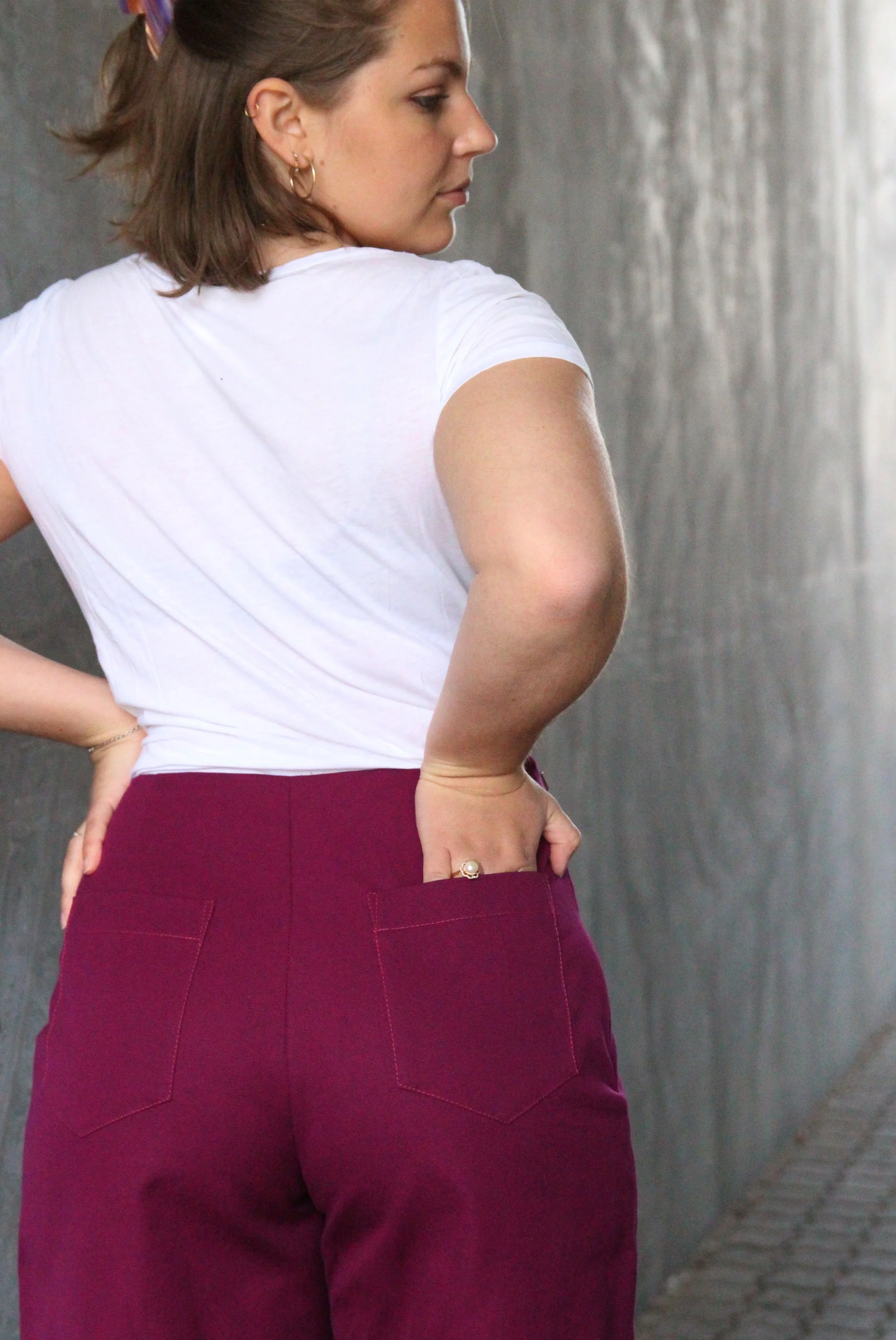 Sy bukser med twist: No. 7 Vanløse med sømandslukning og baglomme