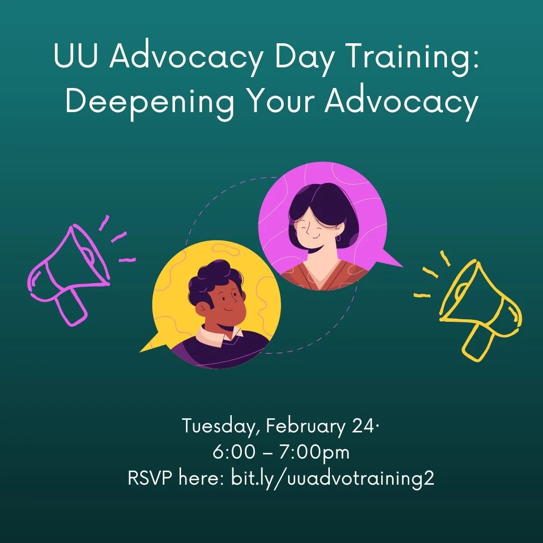 UU Advocacy Day Training: Deepening Your Advocacy
