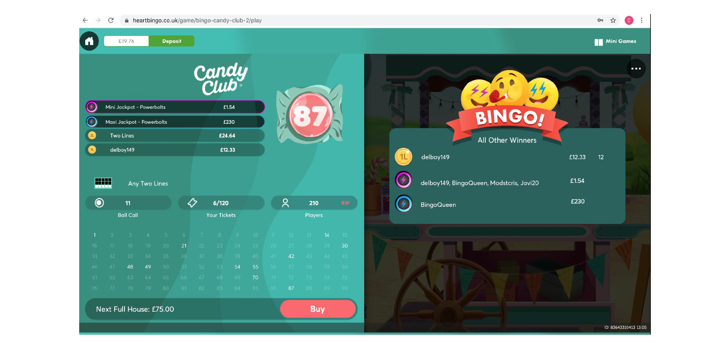  For the lobby pages of the gaming sites , we created a wrapper that is displayed on all the game tiles where Powerbolts is active.  This wrapper is dynamic and shows the real life prizes information.   