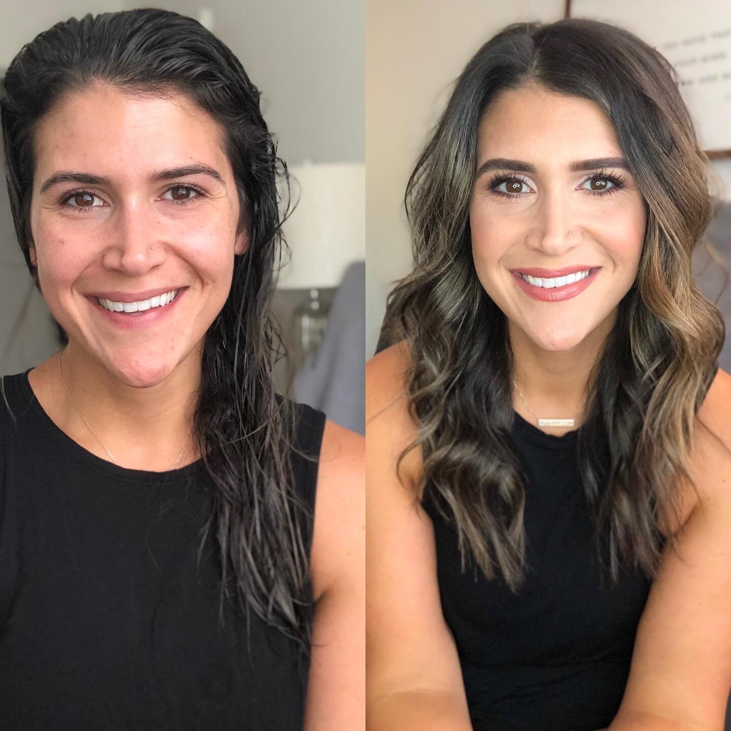 Got dolled up for date night tonight and thought it be fun to do a side-by-side. I love a good before and after! Oh, the power of makeup💄 Have a great Labor Day weekend, everyone! 😘
.
.
#beforeandafter #glowup #powerofmakeup #makeup #makeupfree #na