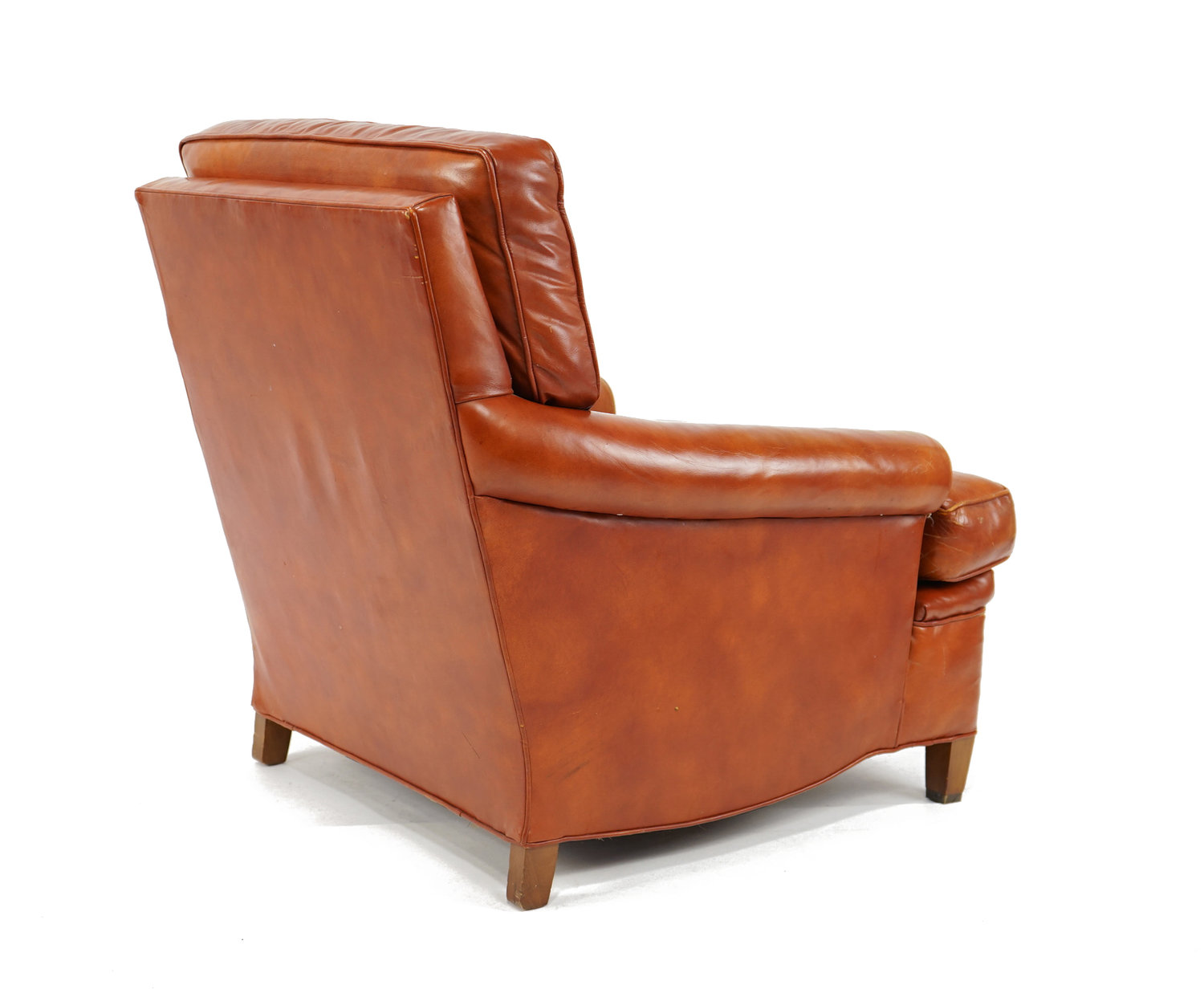 Henredon Leather Club Chair And Ottoman, Henredon Leather Chair