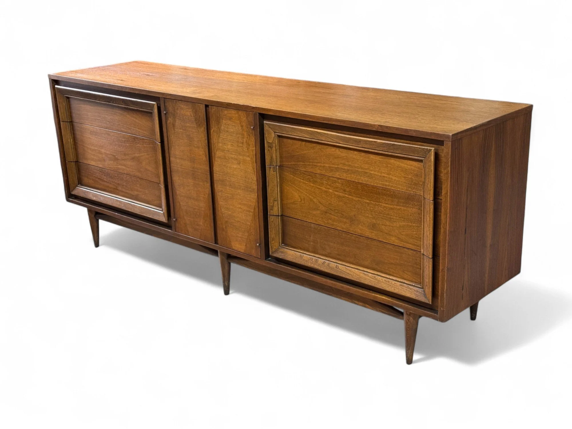 HOLD FOR RACHEL Walnut Nine Drawer Dresser by Basic Witz