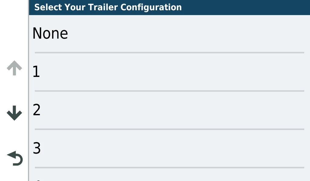 5. This, why not phrasing the question properly, is referring to how many trailers you’re towing. For our purposes, you’ll be selecting 1. The only exception for this is if you’re setting up an additional profile for Deadheading.