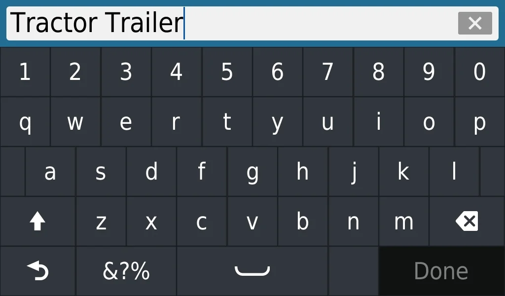 15. This will bring up a dialog and keyboard and allow you to enter in a new name for the profile.