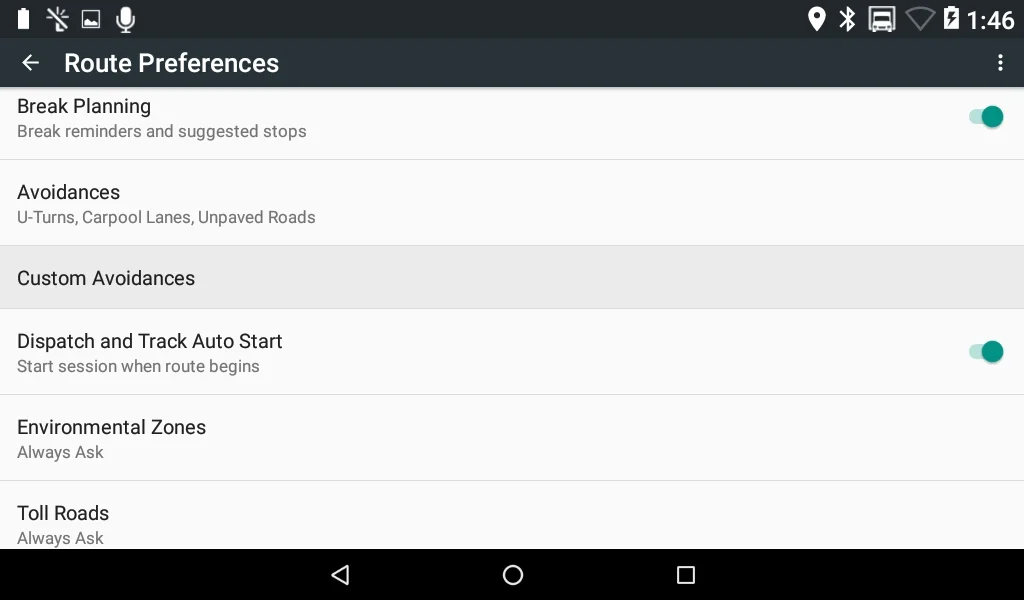 15. Another setting that can be helpful is Custom Avoidances. With these you can manually set areas and roads that the Garmin will avoid.