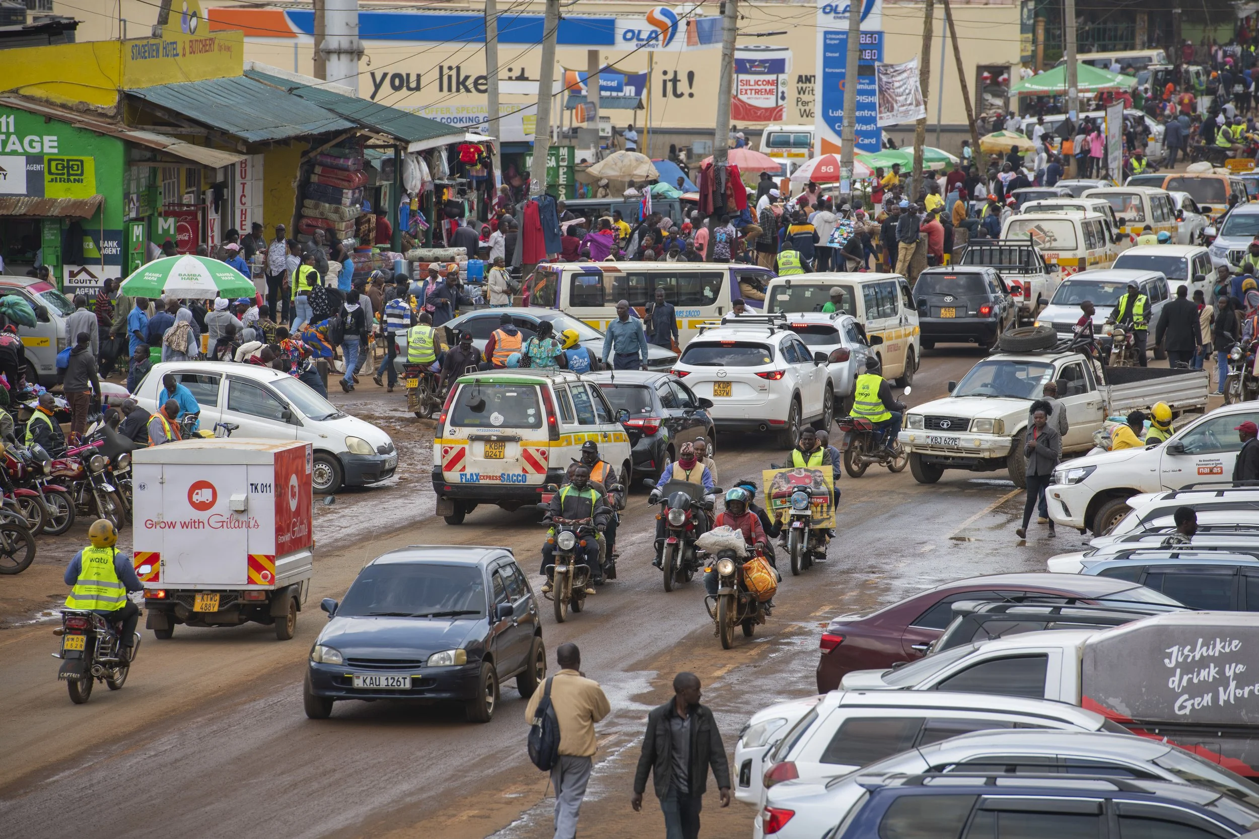 Traffic congestion in Eldoret, Kenya, 2024