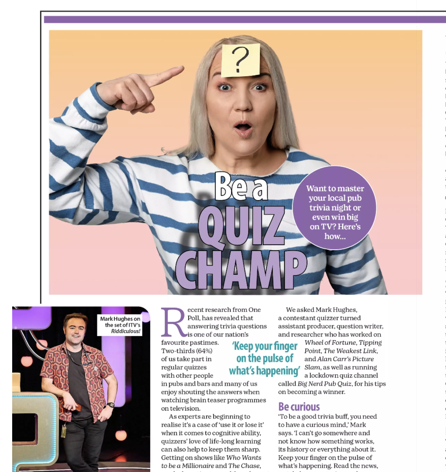 My interview with Yours Magazine, 2025 