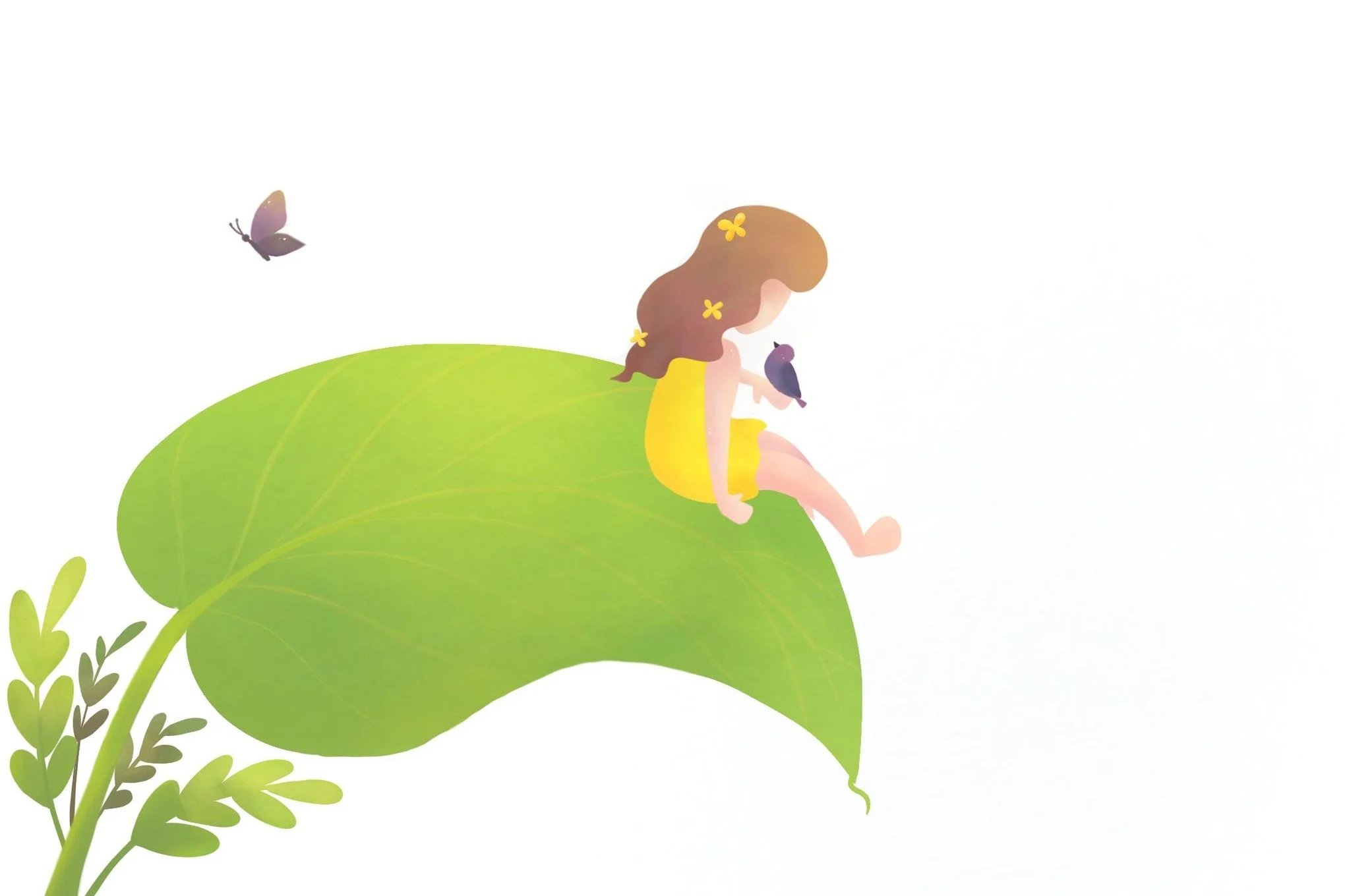 Life on a Leaf: Latest illustration using textures