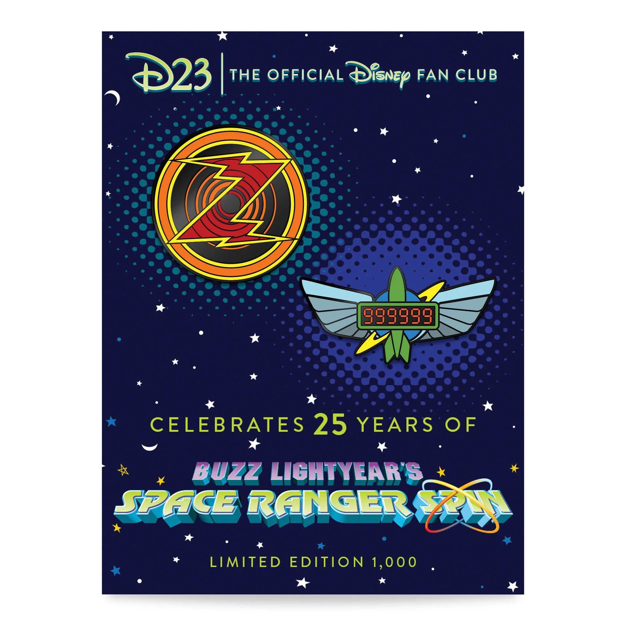 "Space Ranger Spin" 25th Anniversary Pins