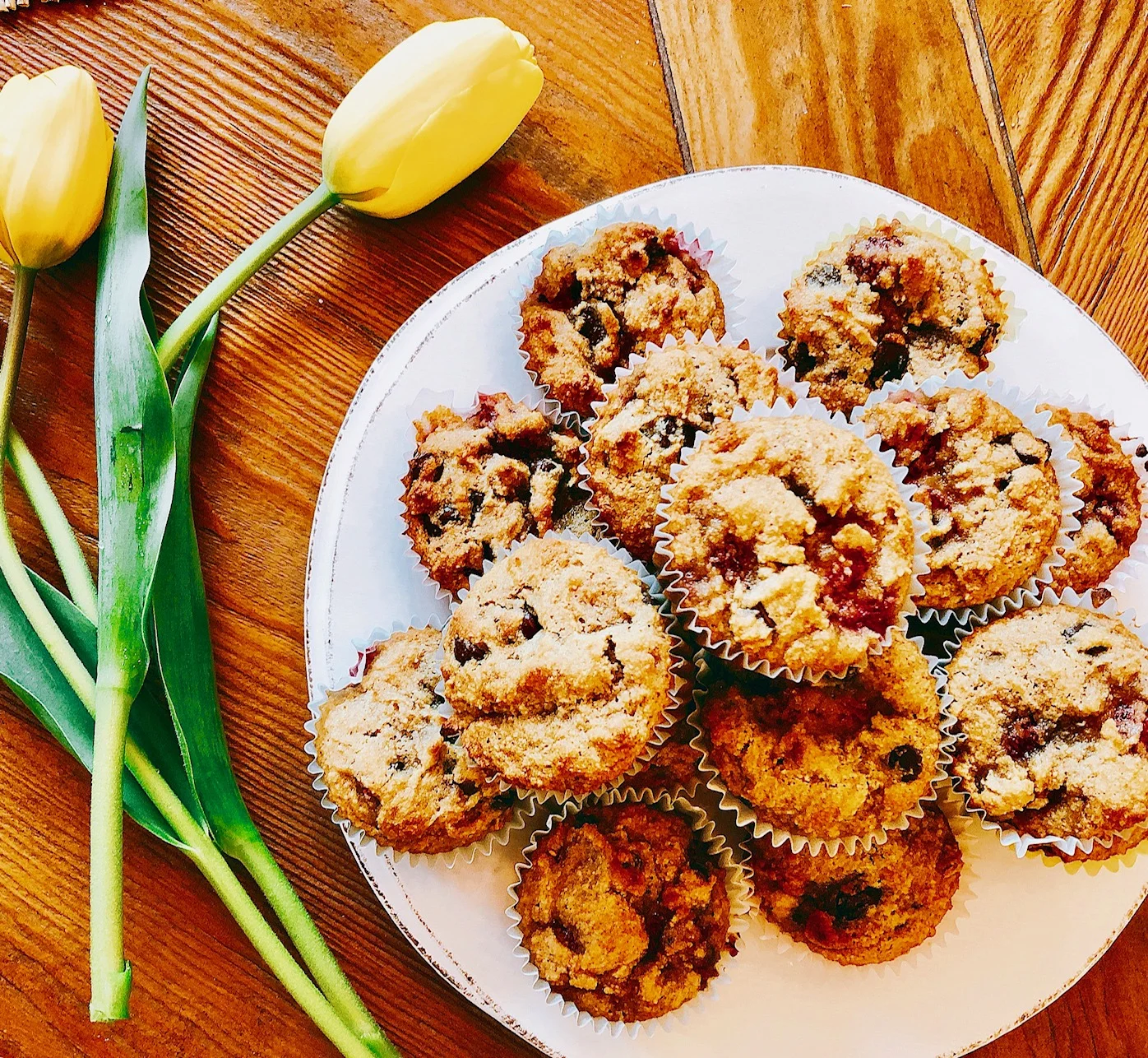 Grain Free Chocolate Chip Raspberry Muffins