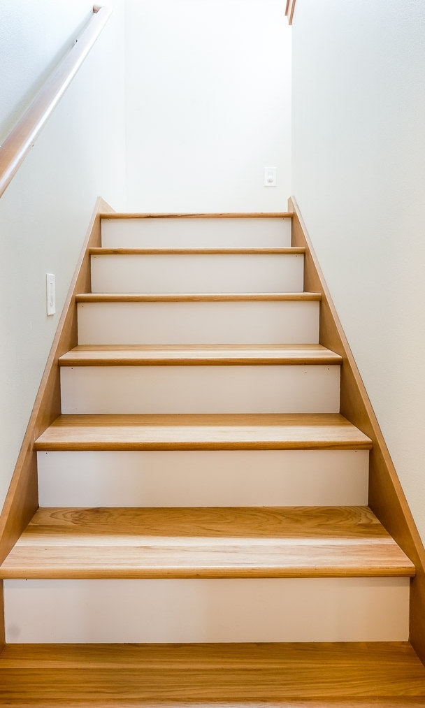   Wood Steps with Painted Risers  