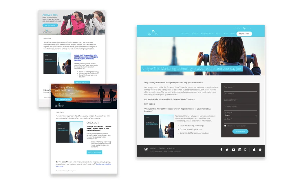 Emails and Landing Page