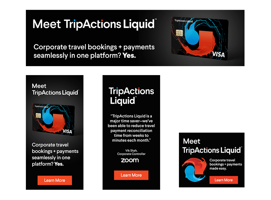 TripActions Liquid launch display banner ads
