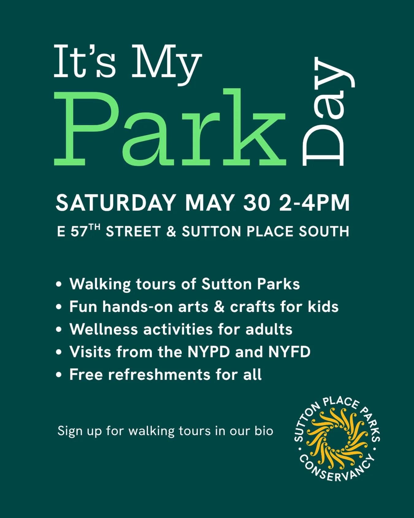 Join us this Saturday for fun in the park for kids &amp; adults! We'd love to see you there🪻#suttonpark #suttonplace #nycparks