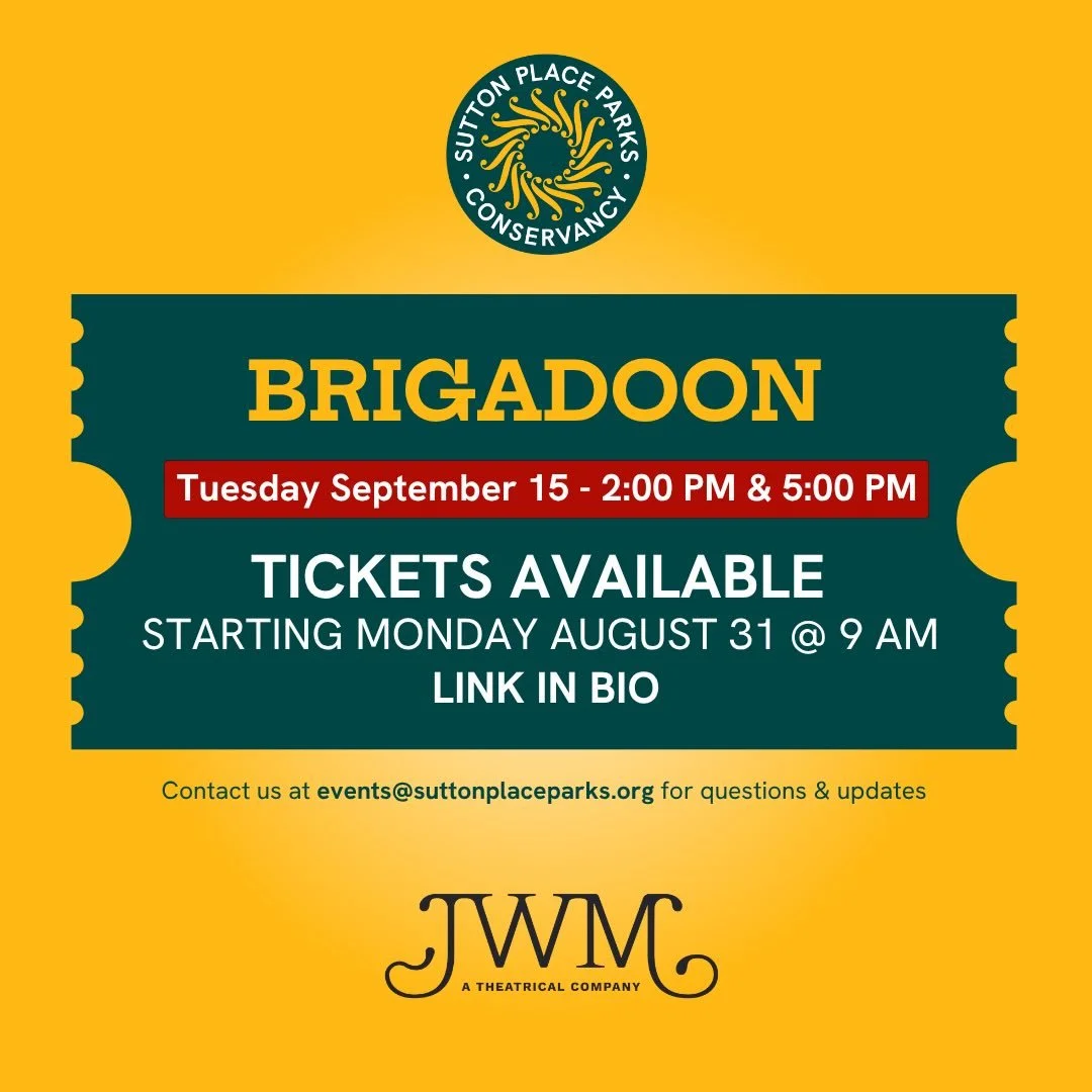 Get excited for Brigadoon! Tickets go live at the link in our bio starting Monday August 31st at 9 AM - tickets are free but required for seats. Shows are September 15 2:00 &amp; 5:00. Feel free to DM with any questions!

#suttonpark #suttonplace #br