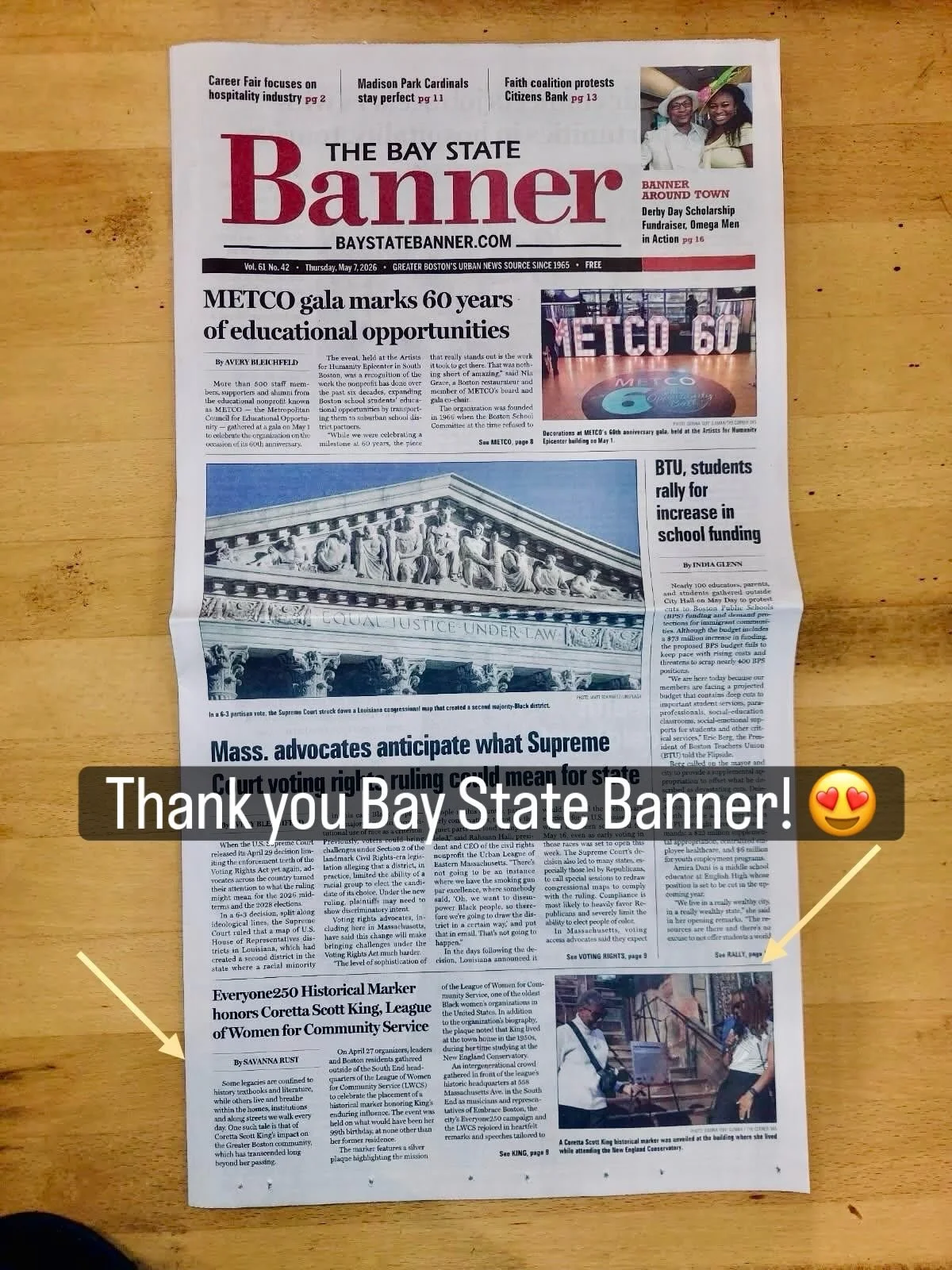 Thank you Bay State Banner @baystatebanner for covering the @lwcsboston Unveiling Ceremony for @everyone_250 Historical Marker Program and commemorating the 99th birthday of Coretta Scott King. 👑 🎂History is only accurate as it is inclusive. #Black