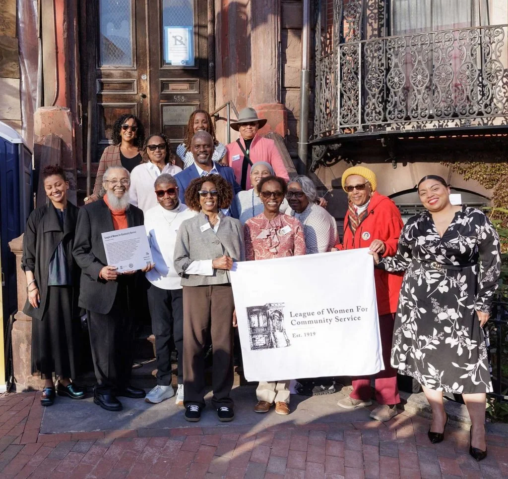 Celebrants from the League of Women for Community Service gather for the unveiling of the historical marker at their Mass. Ave. headquarters. PHOTO: OBINNA “OBY” OJIMBA