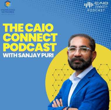 CAIO Connect Podcast cover featuring host Sanjay Puri.