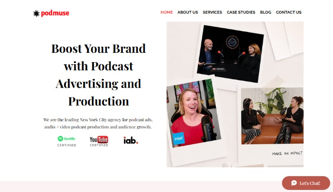 Podmuse website