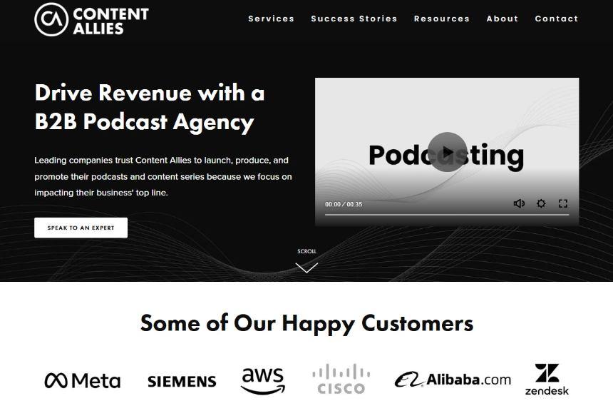 Content Allies website