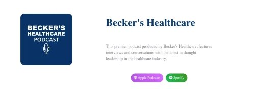 Becker’s Healthcare Podcast 500