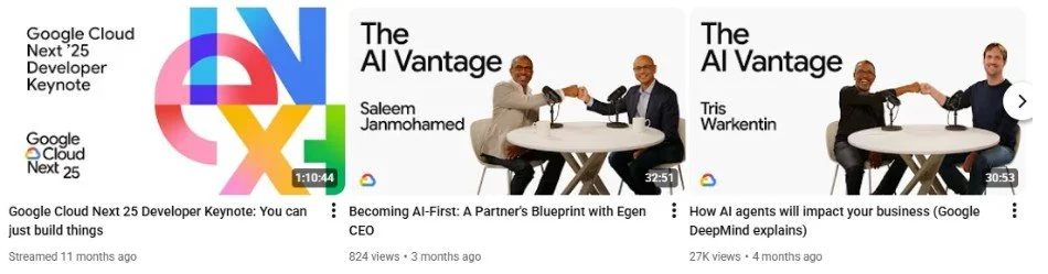 Google Cloud’s video content