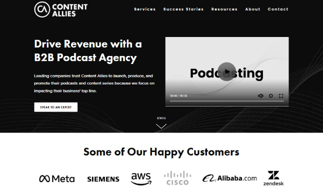 Content Allies website