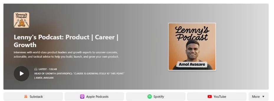 Lenny’s Podcast, hosted by Lenny Rachitsky